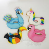 Flamingo Float Cookie Cutter, Pool Float Cookie Cutter