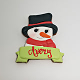 Snowman with Banner Cookie Cutter, Christmas Cookie Cutters