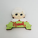 Mrs. Claus with Banner Cookie Cutter, Christmas Cookie Cutters
