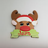 Reindeer with Banner Cookie Cutter, Christmas Cookie Cutters