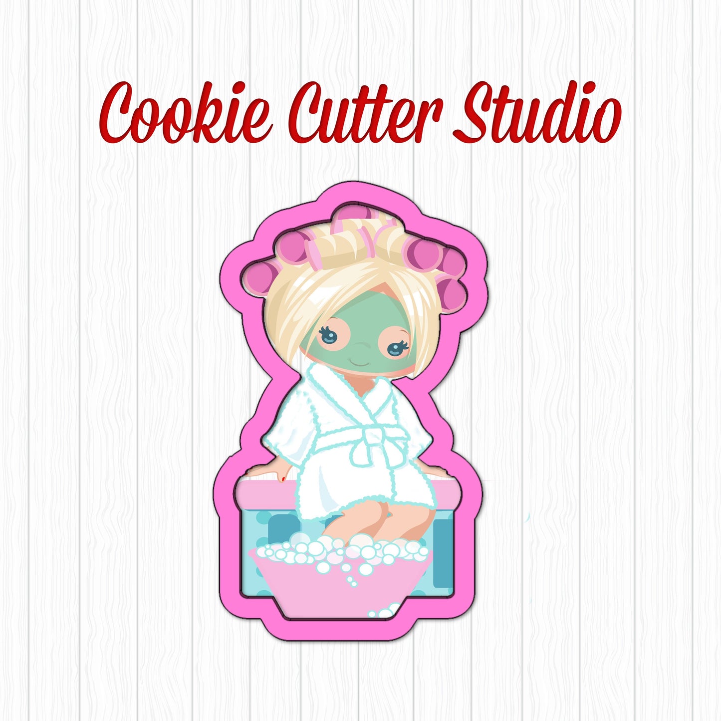 Spa Girl Cookie Cutter, Face Mask Cookie Cutter