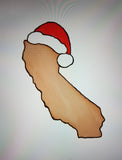 California with Santa Hat Cookie Cutter
