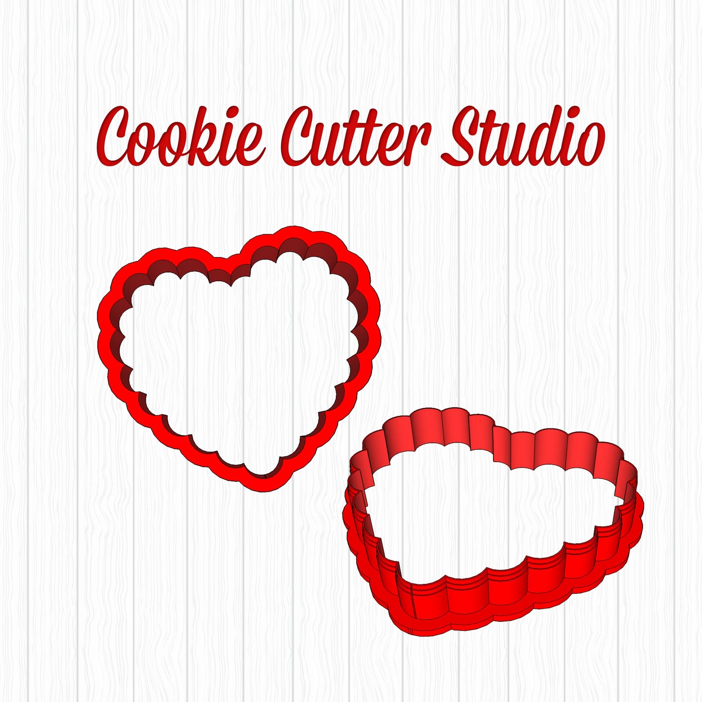 Scalloped  Heart Cookie Cutter, Valentine Cookie Cutter