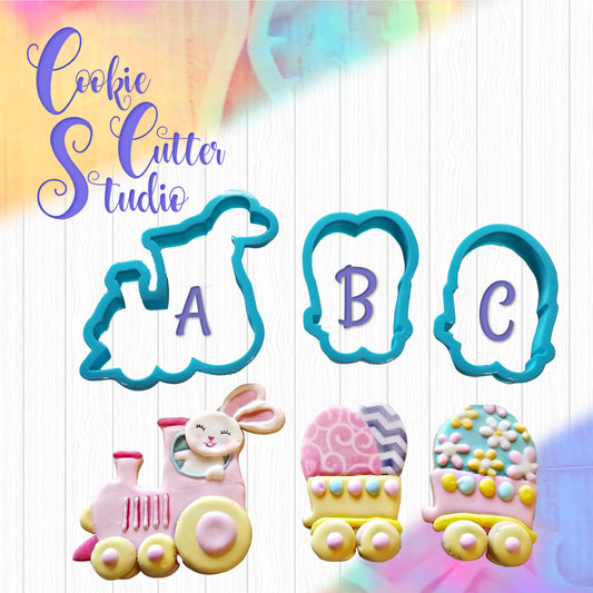Easter Bunny Train Cookie Cutter, Easter Cookie Cutter