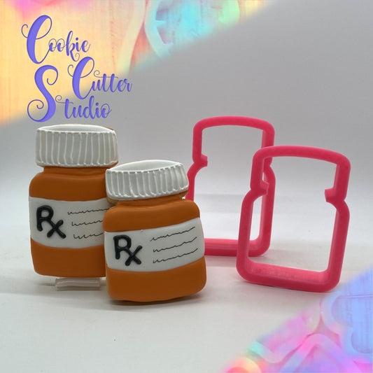 Chubby Pill Bottle Cookie Cutter, Prescription Bottle Cookie Cutter, Medical Cookie Cutter
