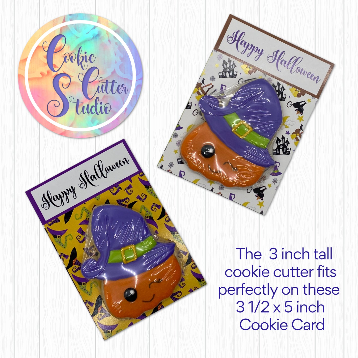 Halloween Cookie Card - Witch Hats