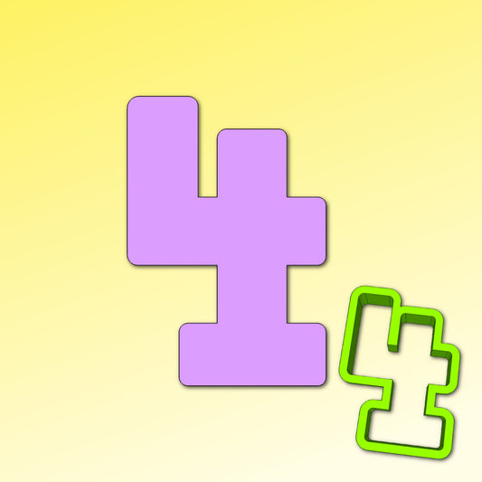 Number Four Cookie Cutter, Number Cookie Cutter