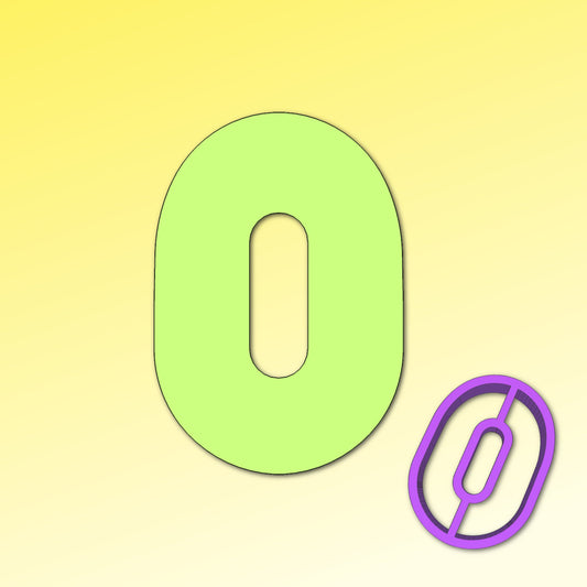 Number Zero Cookie Cutter, Number Cookie Cutter