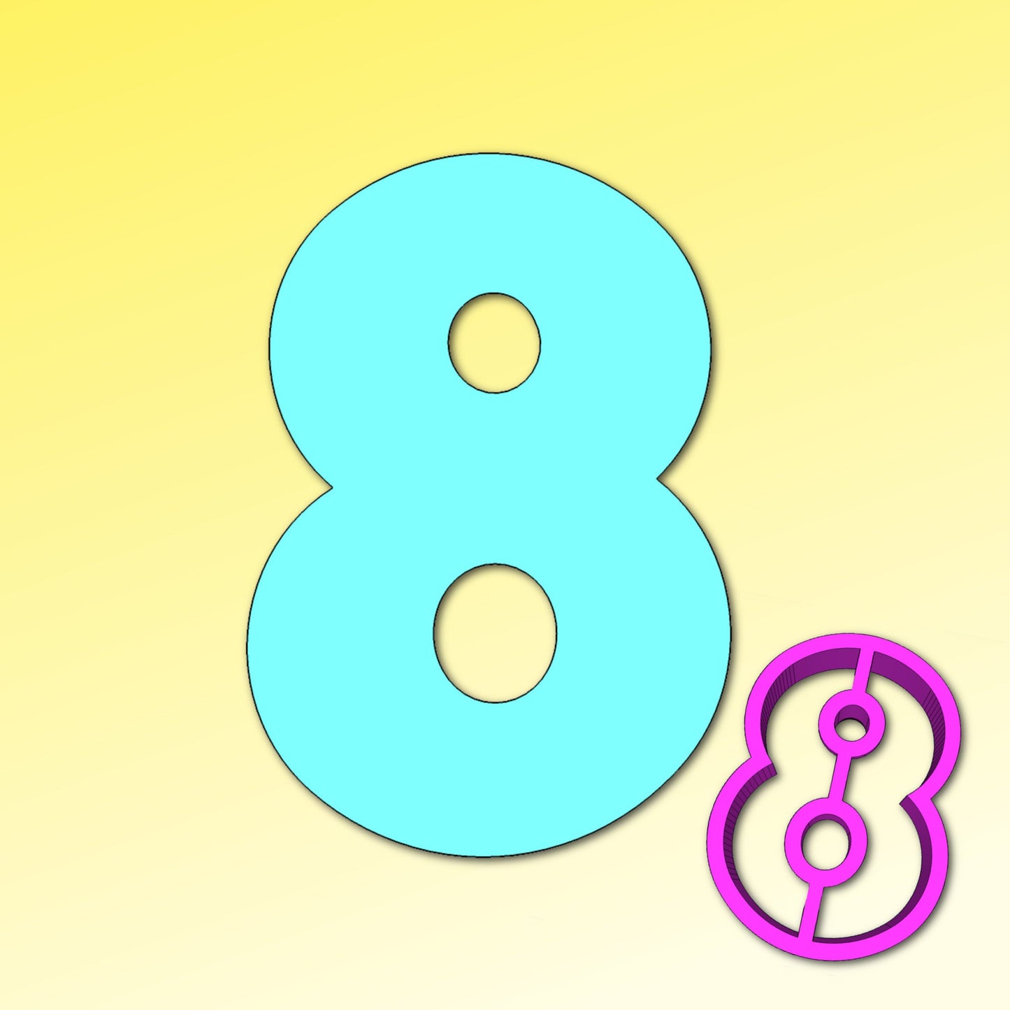 Number Eight Cookie Cutter, Number Cookie Cutter