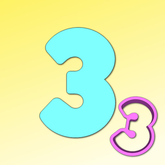 Number Three Cookie Cutter, Number Cookie Cutter