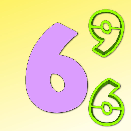 Number Six Cookie Cutter, Number Nine Cookie Cutter, Number Cookie Cutter