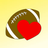 Football with Heart Cookie Cutter